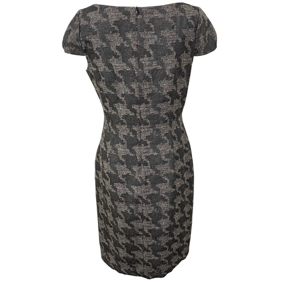 David Meister‎ Houndstooth Dress Sheath Cap Sleeve Career Party Size 10 - Picture 2 of 9